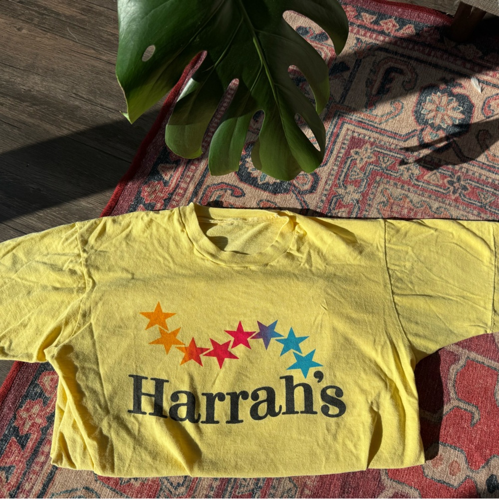 Harrah’s Vintage Yellow Cotton Short sleeve tee